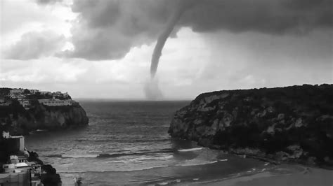 Huge Water Tornado Spins Towards Tourist Isle Menorca