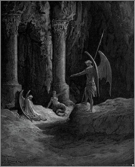 Satan Talks To Sin And Death Painting By Gustave Dore Fine Art America
