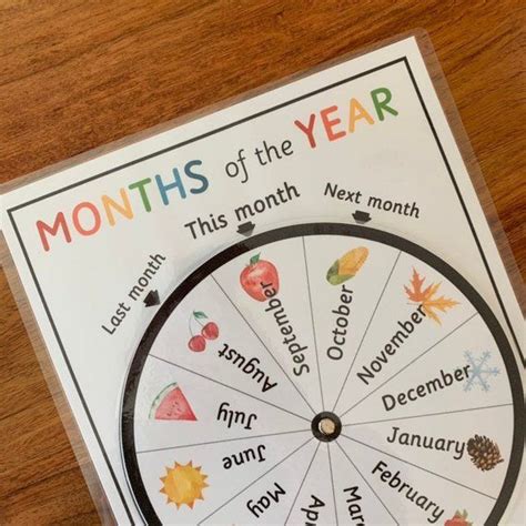 Montessori Months Of The Year Printable Classroom Calendar Circle Time