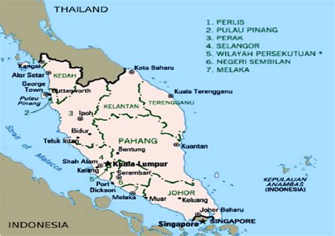 Map Of Malaysia West Coast Maps Of The World