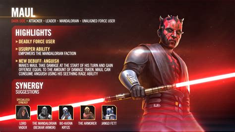 Kit Reveal Maul — Star Wars Galaxy Of Heroes Forums