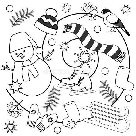 Winter Activities Coloring Pages For Preschoolers And Book For Kids