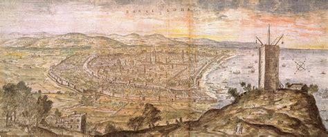 Barcelona In 1563 Panoramic View Image Free Stock Photo Public