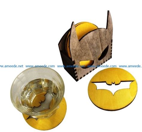 Batman Coasters Holder File Cdr And Dxf Free Vector Download For Laser