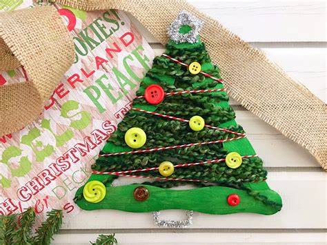 Yarn Wrapped Christmas Tree Craft Stick Ornaments Onion