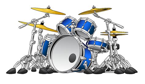 5 Piece Drum Set Cartoon Digital Art By Jeff Hobrath Pixels