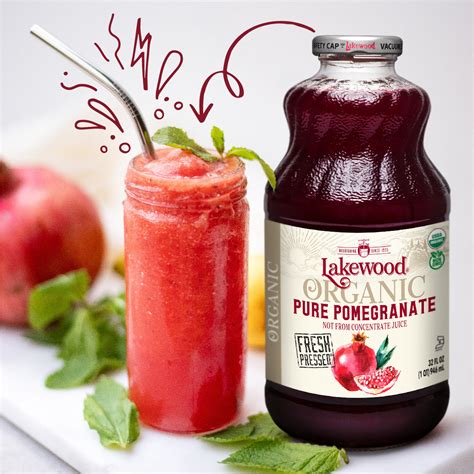 Organic Pure Pomegranate 32oz 6 Pack Lakewood Juice Lakewood Organic