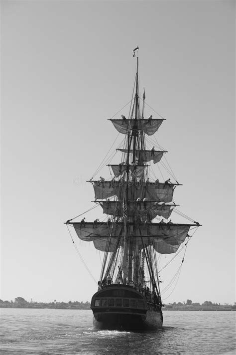 Tall Ship Sailing At Sea Under Full Sail Stock Photo Image Of Master