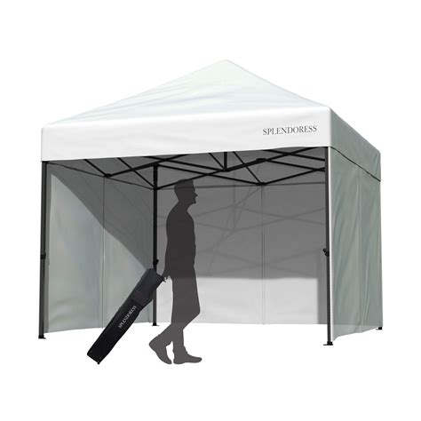 Heavy Duty Folding 10 X 10 Canopy Tent 4 Removable Zipper End Side