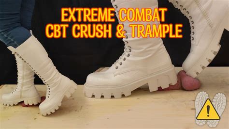 White Combat Boots Cbt And Trample Ballbusting Cock Crush Cock