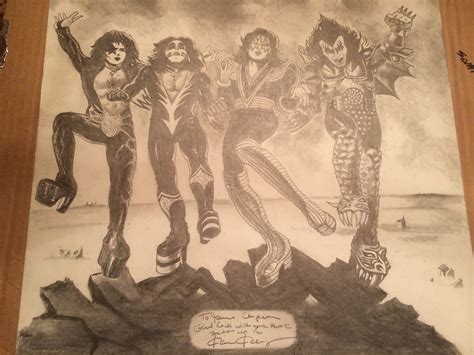 Rare Hand Drawn Kiss Destroyer Album Cover By Artist Ken Kelly