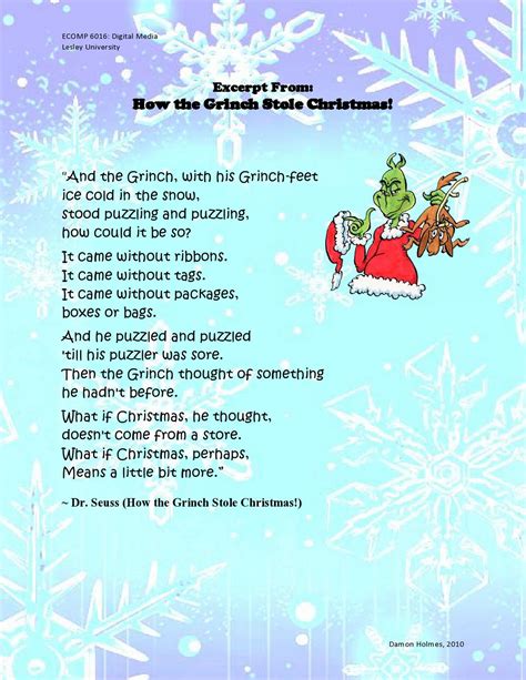 Famous Grinch Christmas Quotes How The Grinch Stole Christmas Fluffums