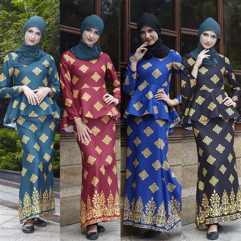 Abaya Dresse Muslim Printed Two Piece National Women S Burka Suit Skirt Malaysia Explosion