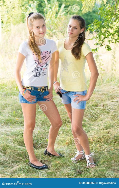 two teen girls in nature stock image image of girlfriends 35288863
