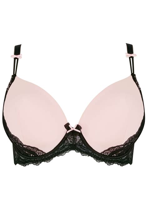 Pink Underwired Bra With Moulded Cups And Lace Detail