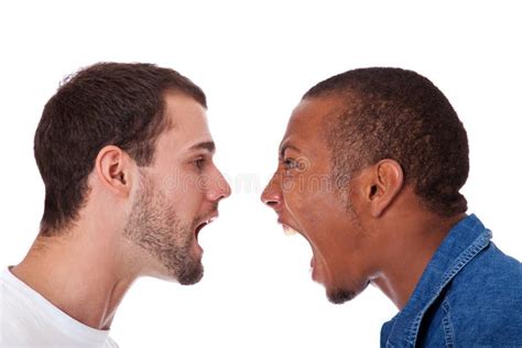 Two Men Yelling At Each Other Stock Image Image Of Students Loud