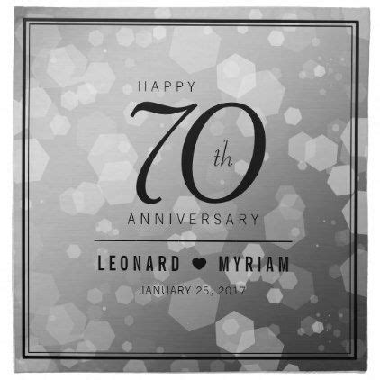 Why the keepers of the lists are still making gem categories for gifts for the seventieth anniversary is beyond me. Elegant 70th Platinum Wedding Anniversary Cloth Napkin - kitchen gifts diy ideas decor sp ...