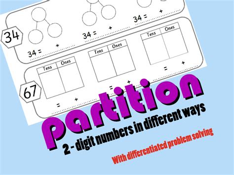 Partitioning 2 Digit Numbers In Different Ways Differentiated