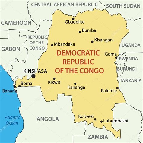 República Democrática Del Congo Mapa Vectorial 2023