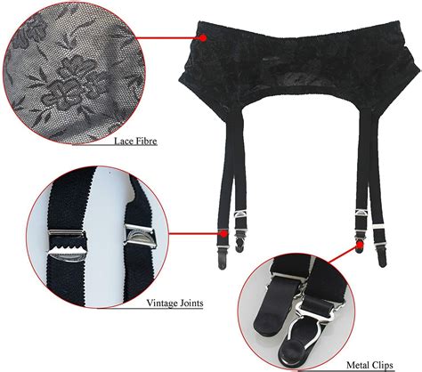 Tvrtyle Womens Mysterious Sexy Black 4 Vintage Metal Clips Garter Belts For Sto Ebay