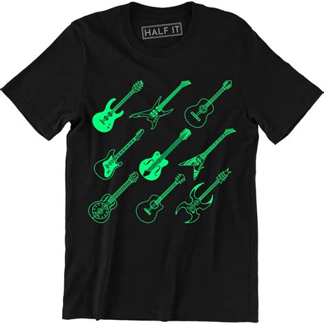 Different Type Guitar Cool Rock Star Guitarist Bands Mens T Shirt