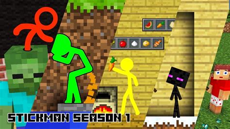 Stickmans In Minecraft Season 1 Minecraft Animation Youtube