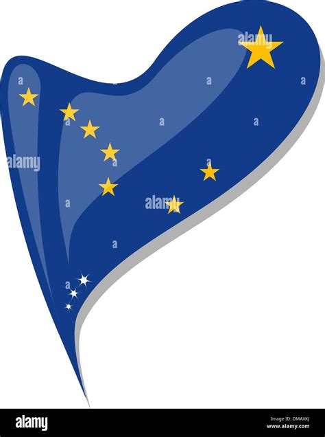 Alaska Flag Button Heart Shape Vector Stock Vector Image And Art Alamy