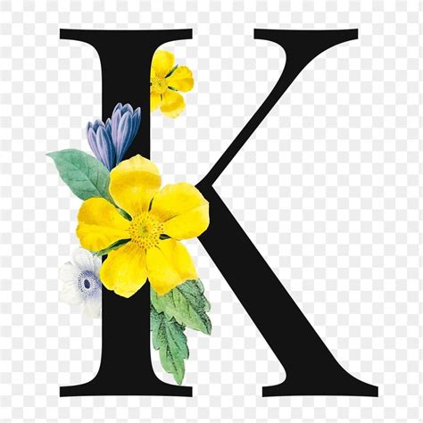 Flower Decorated Capital Letter K Typography Free Image By Rawpixel