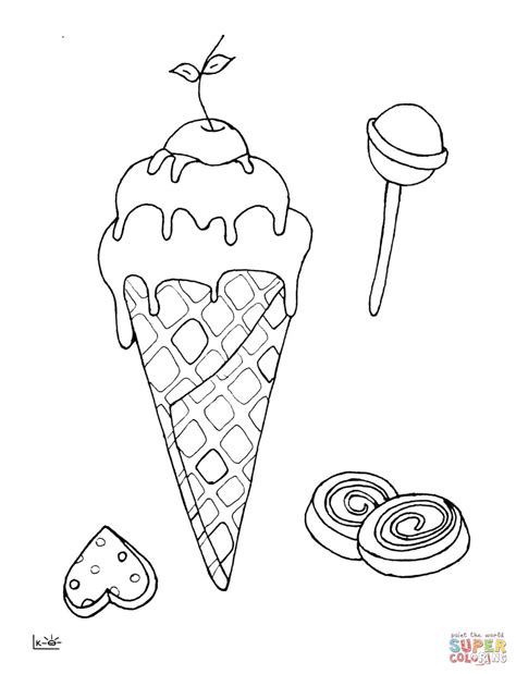 Ice Cream Sandwich Coloring Page - 186+ SVG File Cut Cricut