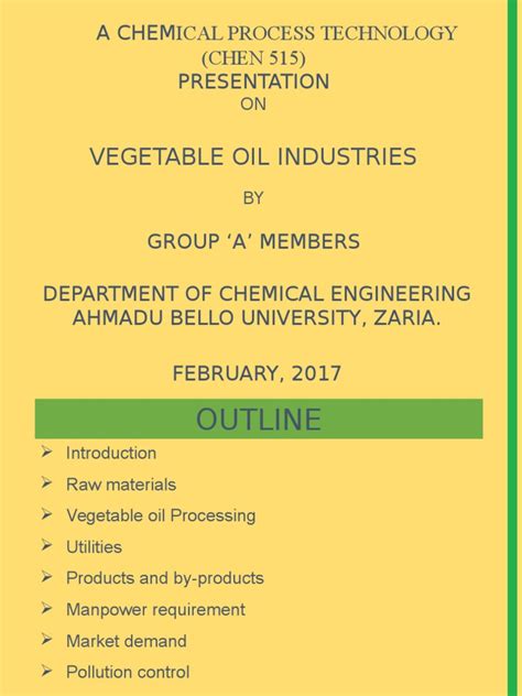 When developing an oil field, you need to know how to produce as much crude at a minimum cost. Vegetable Oil Industry | Vegetable Oil | Petroleum | Free ...