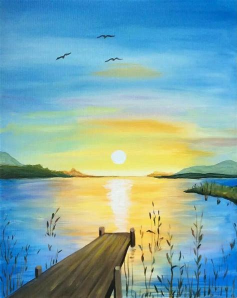 Pin By Heather Gretter On Art Sunrise Painting Sunset Painting