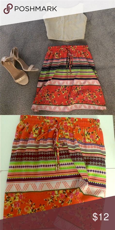 Aztec Pattern Skirt Skirts Midi Pattern Skirt Aztec Pattern Posh