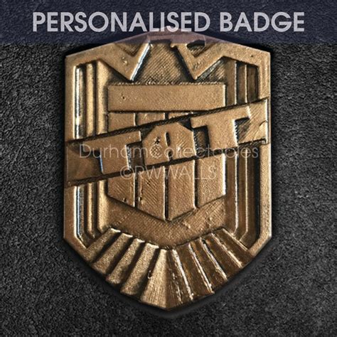 Personalised Judge Dredd Badge D Printed Etsy