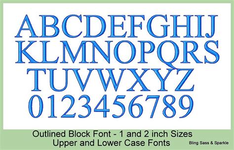 Block Outlined Font Block Fonts Outline Fonts Block Letter Monogram