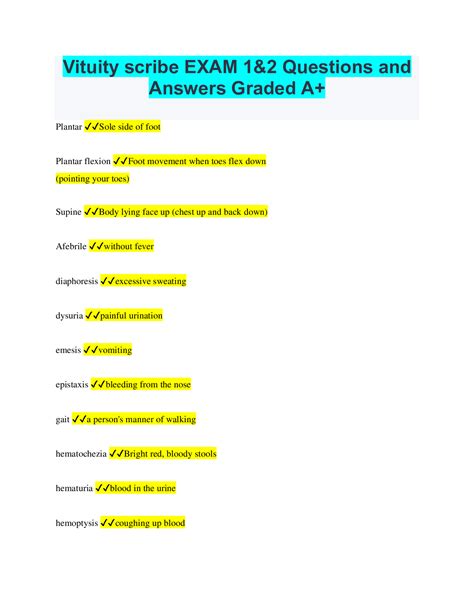 Scribe 101 Final Exam Questions And Answers Latest Updated 2022 Rated A