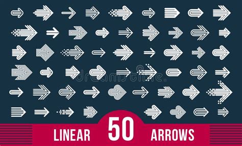 Linear Arrow Logos Vector Set Collection Of Arrows Symbols For Use As