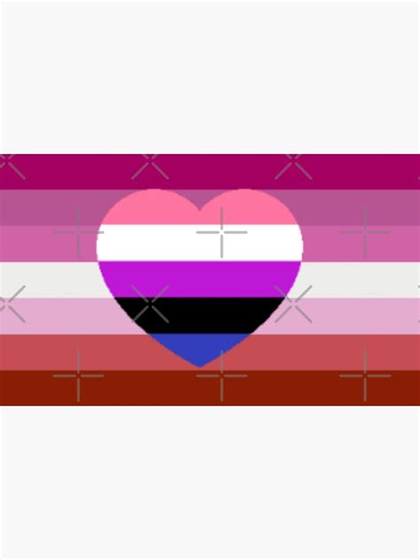 Lesbian Pride Flag With Genderfluid Heart Sticker By Queerwriter