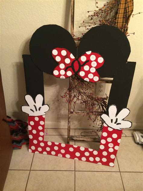 Diy Minnie Mouse Photo Booth Selfie Board Minnie Mouse Decorations