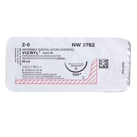 Vicryl Rapid 2 0 Nw 2762 Er Price Uses Side Effects Composition