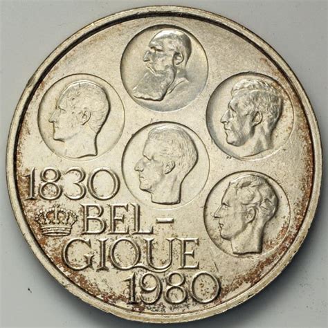 1980 Belgium 500 Francs 150th Anniversary Of Independence Silver