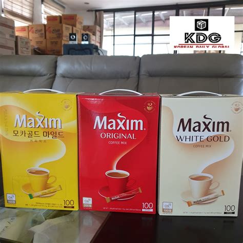 Maxim Korean Coffee Mix Mocha Goldwhite Goldoriginal 100 Sticks3box