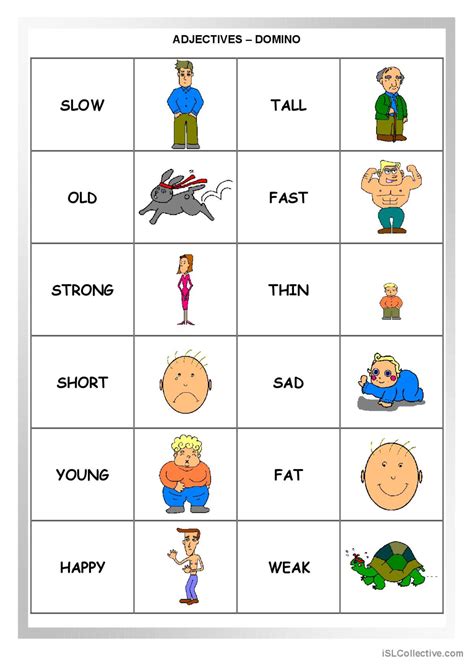 Adjectives Vocabulary Flashcards An English ESL Worksheets Pdf Doc