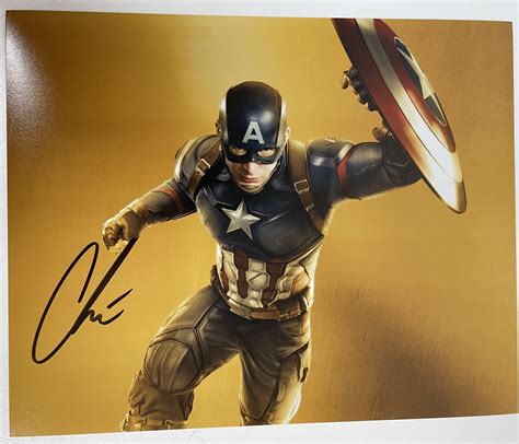 Aacs Autographs Chris Evans Autographed Captain America Glossy 8x10 Photo