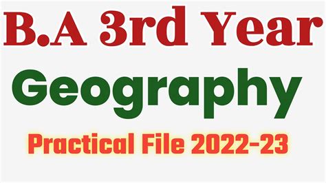 Ba 3rd Year Geography Practical File 2022 23 Ba Final Year Geography