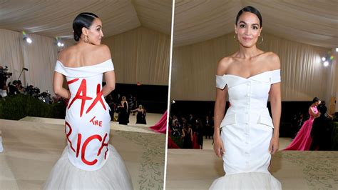 Aoc Wears Dress With ‘tax The Rich’ Written On It To Met Gala Nbc New York