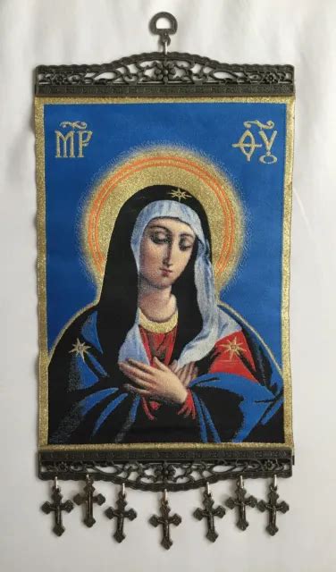 Holy Mother Of God Blessed Virgin Mary Big Tapestry Wall Hanging W