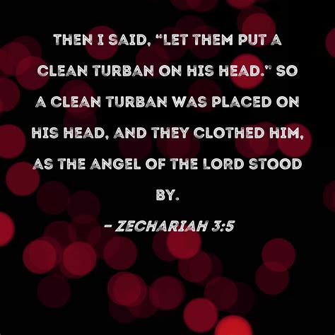 zechariah 3 5 then i said let them put a clean turban on his head so a clean turban was