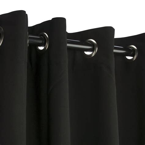 Black Nickel Grommet Sunbrella Outdoor Curtains Dfohome