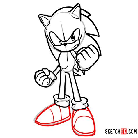Sonic The Hedgehog Coloring Page Outline Sketch Drawing Vector Super