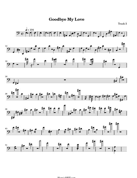 Goodbye My Love Sheet Music Goodbye My Love Score •